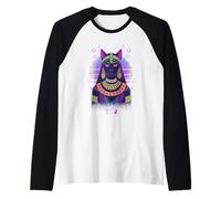 Déesse Égyptienne Bastet Rétro Style Années 80 Manche Raglan