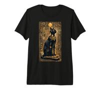 Déesse égyptienne Chat égyptien Chat Noir Bastet T-Shirt Haut de Gamme