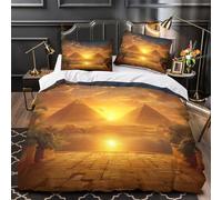 Déesse égyptienne Parure de Lit 3D Imprimée Ultra Douce Respirante Léger Ancien Housse de Couette Microfibre Hypoallergique Fermeture Éclair avec 2 x Taies d'oreiller for Enfant Double（200x200cm）