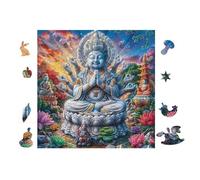 Déesse en méditation avec Un Lotus 100 Pieces Casse-tête Famille en Carton sans Déformation Haute Qualité Difficulté Moyenne Activité Familiale Anti-Stress Cadeau 28x28cm