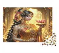 Déesse Indienne Puzzles 1000 Pièces Papier recyclé pour Adultes Puzzle pour Adultes Jeu Familial Amusant Jeu éducatif avec défi pour Hommes et Femmes 52x38cm/1000pcs
