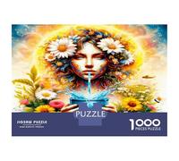 Déesse Marguerite 1000 Pièces Puzzle Classique Magie vibrante de la Nature Puzzle Adultes Carton Épais - Ados 12-18 Ans, Logique, pour Les Amateurs De Puzzles 52x38cm/1000pcs