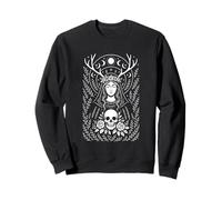 Déesse païenne Mystique, Phases de Lune, crâne de sorcière Sweatshirt