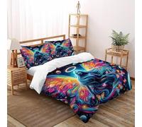 Déesse Papillon 3 Pièces Art Thème 3D Nordic Style Youth Housse De Couette,Doux Et Confortable avec 2 Taies d'oreiller Double（200x200cm）