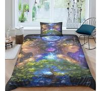 Déesse psychédélique Housses De Couettes 3D Imprimé Reine acide Housse De Couette Pour Adultes Et Enfants Avec Taies E Avec Fermeture À Glissière Microfibr Parure De Lit 3 Pièces Single（135x200cm）