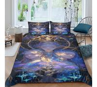 Déesse psychédélique Pour Adultes Et Enfants Housse De Couette 3D Imprimé Acid Queen Housses De Couettes E Avec Fermeture À Glissière Parure De Lit Avec Taies Microfibr 3 Pièces Double（200x200cm）