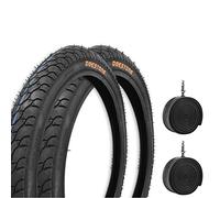 Deestone EBA24NED 2 pneus noirs 24 x 1,75 (44-507) + 2 chambres à air City Bike Bike Graziella Vélo