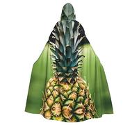 DEETTY Cape à capuche avec imprimé « Be A Ananas » pour Halloween Cosplay | Cape de carnaval en velours pour adulte - Costume élégant sur le thème des festivals