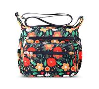 DEEVORCA Femme Sac à Bandoulière Élégant Sacs Cartables pour Femmes Exquis Impression Conception Voyage Vacances Shopping Sac à Bandoulière Imperméable Nylon Noir B
