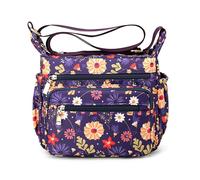 DEEVORCA Femme Sac à Bandoulière Élégant Sacs Cartables pour Femmes Exquis Impression Conception Voyage Vacances Shopping Sac à Bandoulière Imperméable Nylon Violet
