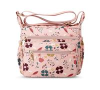 DEEVORCA Femme Sac à Bandoulière Élégant Sacs Cartables pour Femmes Exquis Impression Conception Voyage Vacances Shopping Sac à Bandoulière Imperméable Nylon Rose