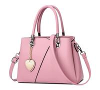 DEEVORCA Mode Femme Sac à Main Élégant Sac à Bandoulière Moyen Décontracté Cuir PU Imperméable Sac Messager Voyage Date Travail Fête Entreprise Sac Porté Épaule Pendentif Amour Rose