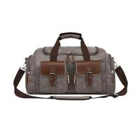 DEEVORCA Mode Hommes Toile Sacs de Voyage 50L Grande Capacité Sac Weekender avec Poignée D'épaule pour Vacances Entreprise Quotidien Extérieur Homme Vintage Sac de Sport Gris