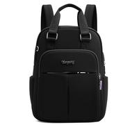 DEEVORCA Sac à Dos féminin Mode Sac à Dos léger Multi Poches avec Charge USB Bande Fixation Valise, Durable, Anti vol, pour Travail Voyage Quotidien Imperméable NylonNoir Nuit
