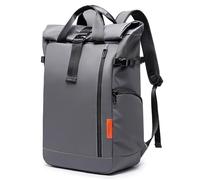DEEVORCA Sacs à Dos pour Hommes Sac à Dos pour Ordinateur Portable 15,6 Pouces 30L-35L Roll Grande Capacité Top Extensible Sac à Dos Voyage Antivol Imperméable Sac à Dos Tissu Oxford Gris météorite