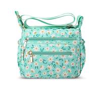 DEEVORVA Femme Sac à Bandoulière Élégant Sacs Cartables pour Femmes Exquis Impression Conception Voyage Vacances Shopping Sac à Bandoulière Imperméable Nylon Vert