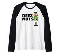 Deez Nuts Funny Christmas Nutcracker Deez Nuts Manche Raglan