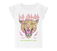 Def Leppard Adrenalize Tour 1993 Femme T-Shirt Manches Courtes Blanc L 100% Coton Large