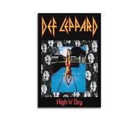 Def Leppard Couverture d'album High And Dry Heavy Metal Music Merchandising vintage années 80 - Impression sur toile pour salon, chambre à coucher, salle de jeux, bureau - 40,6 x 61 cm