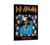 Def Leppard Couverture d'album High And Dry Heavy Metal Music Merchandising vintage des années 80 - Impression sur toile pour salon, chambre à coucher, salle de jeux, bureau - 30,5 x 45,7 cm