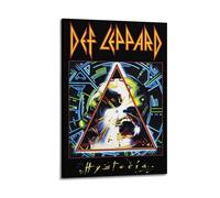 Def Leppard Couverture d'album Hysteria Heavy Metal Music Merchandising vintage années 80 - Impression sur toile pour salon, chambre à coucher, salle de jeux, bureau - 40,6 x 61 cm