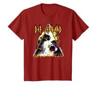 Def Leppard Hysteria Rock Music Band T-Shirt, Enfant, Canneberge, 6 Ans