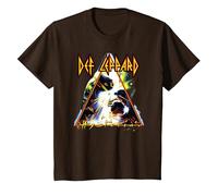 Def Leppard Hysteria Rock Music Band T-Shirt, Enfant, Marron, 12 Ans