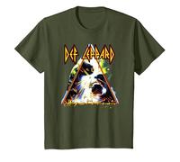 Def Leppard Hysteria Rock Music Band T-Shirt, Enfant, Olive, 8 Ans
