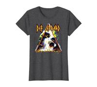 Def Leppard Hysteria Rock Music Band T-Shirt, Femme, Chiné Foncé, M