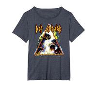 Def Leppard Hysteria Rock Music Band T-Shirt, Femme Grandes Tailles, Bleu Chiné, 5X