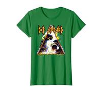 Def Leppard Hysteria Rock Music Band T-Shirt, Femme, Vert Kelly, L