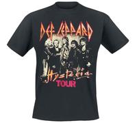 Def Leppard Hysteria Tour Homme T-Shirt Manches Courtes Noir L 100% Coton Regular/Coupe Standard