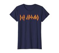 Def Leppard Logo Classique T-Shirt, Femme, Bleu Marine, M