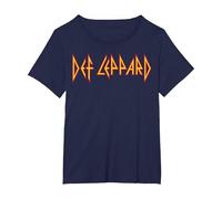 Def Leppard Logo Classique T-Shirt, Femme Grandes Tailles, Bleu Marine, 5X