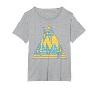 Def Leppard - Logo Pastel T-Shirt, Femme Grandes Tailles, Gris Chiné, 4X