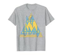 Def Leppard - Logo Pastel T-Shirt, Homme, Gris Chiné, 6XL