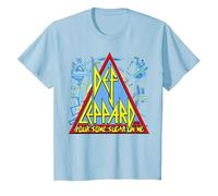 Def Leppard - Logo Sucre T-Shirt, Enfant, Bleu Céleste, 3 Ans