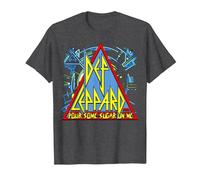 Def Leppard - Logo Sucre T-Shirt, Homme, Chiné Foncé, M
