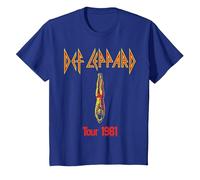 Def Leppard - Plongée T-Shirt, Enfant, Bleu Royal, 10 Ans