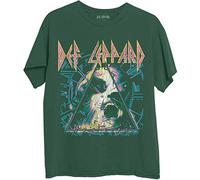 Def Leppard T-Shirt Hysteria Album Art Band Logo Nouveau Officiel Unisexe Vert, Vert, Large