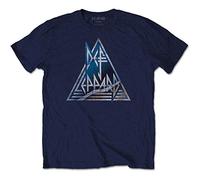 Rocks Off T-shirt Def Leppard – Triangle Logo – Unisexe M Bleu (Import)