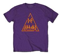 Def Leppard - T-Shirt # M Unisex Purple # Classic Triangle Logo