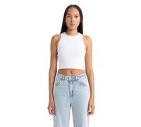 DeFacto B0658ax T-Shirt, White, L Femme