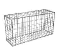 DEFACTO Gabion 100 x 80 x 30 cm Gabions en Pierre Mur Panier Métallique Mural Panier Gabion Panier en Pierre Épaisseur du Fil Métallique 4 mm Comprend 6 Supports d'Espacement