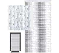 DeFacto Rideau de porte à fils en PVC à rayures en PVC brillant 100 % (90 x 220 cm) Transparent Tokio