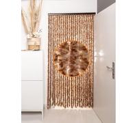 DEFACTO Rideau de porte en chenille (90 x 220 cm) - Protection contre les insectes - Fabriqué en Italie - Facile à nettoyer - Vision efficace et bloqueur de chaleur (mélange marron/beige)