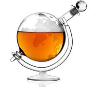 DEFBOW Accessoires de Bar Aérateur de vin épais et résistant à la Chaleur Carafe à Whisky Carafe à Globe gravée avec Support en Verre Carafe à vin Transparente Carafes à Liqueur