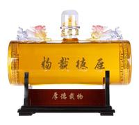 DEFBOW Accessoires de Bar Aérateur de vin scellé épaissi Éléments Chinois Carafe à Whisky Carafe en Verre Transparent Extra créative avec Support en Bois Carafes à Liqueur
