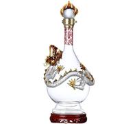 DEFBOW Accessoires de Bar Carafe à Whisky scellée 1000 ML Aérateur de vin Base en Bois Éléments Chinois Distributeur d'alcool en Verre Cadeau de Mariage Carafes à Liqueur de Bar