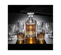 DEFBOW Accessoires de Bar Ensemble de carafes à Whisky de Style Nordique Aérateur de vin gravé 7 pièces Carafe à vin en Verre de Cristal sans Plomb Peut contenir jusqu'à 750 ML Carafes à Liqueur